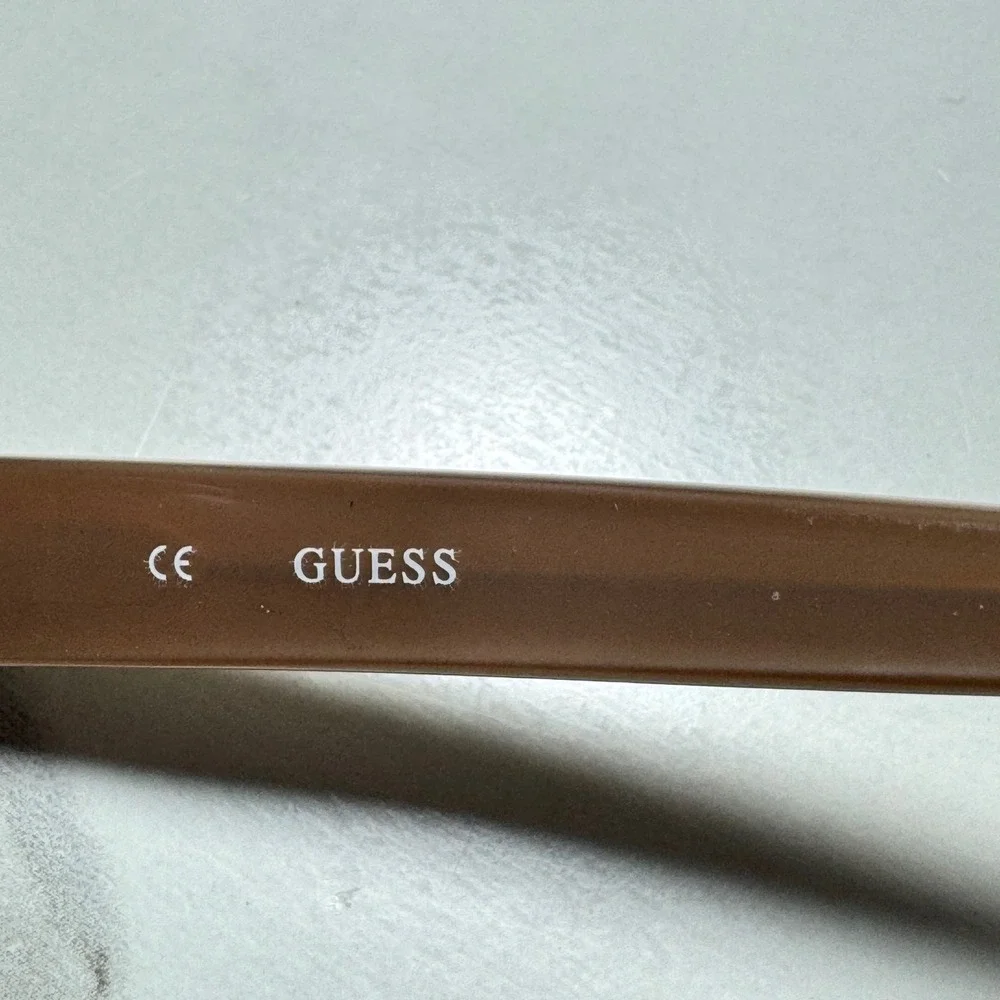 Guess GU 2378 BRN Brown Semi Rimless Rectangular Eyeglass Frames 52-17-135